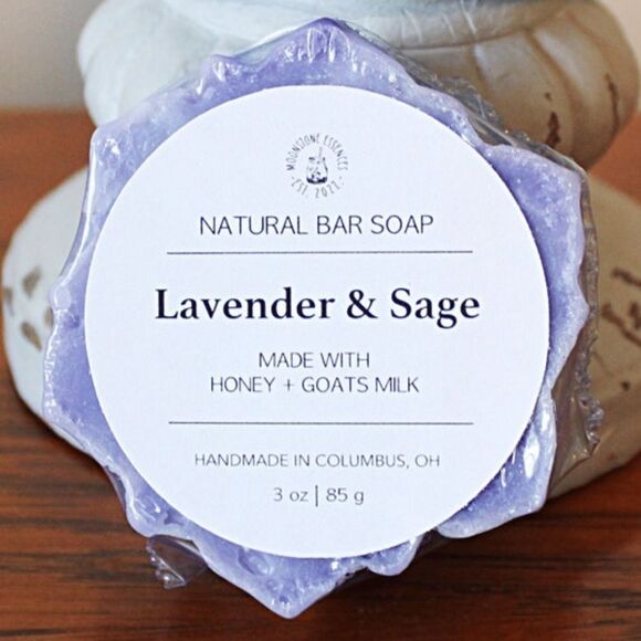 Lavender & Sage Honey + Goats Milk + Vitamin E Bar Soap - 5oz - Picture 6 of 6